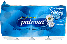 Paloma toalettpapr - 8 db-os, 3 rteg, illatos, virg mints, fehr 12 csomag/zsk